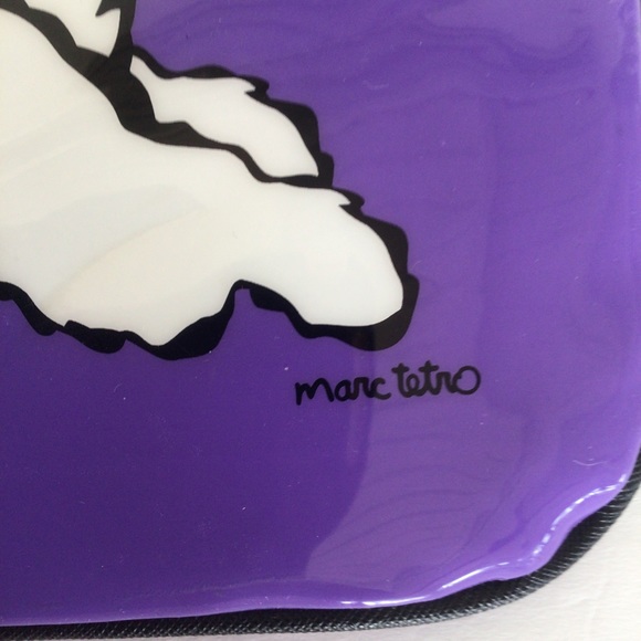 MARC TETRO PURPLE BICHON FRISE WRISTLET CLUTCH - Picture 7 of 13